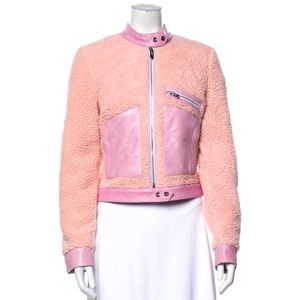THE MIGHTY COMPANY / Pink Faux Fur Moto Jacket / Small / NWT / Rare Jacket!